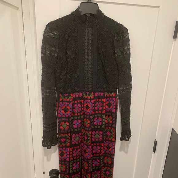 Anna Sui Embroidered Formal Dress - Picture 3 of 5